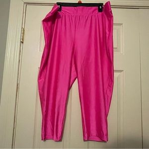 Neon pink spandex leggings
